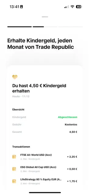 Trade Republic – Kinderdepot Kindegeld